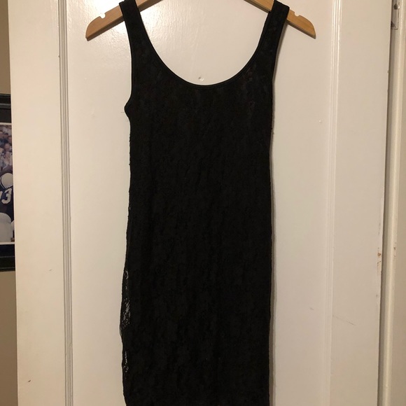 Material Girl Dresses & Skirts - Lace Bodycon Dress with Criss Cross Back